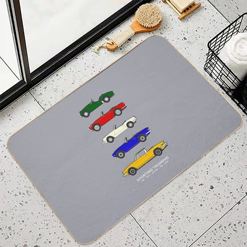 Sporting Triumphs (Triumph Sports Cars) Classic Car Collection  Easy To Clean Bath Mat