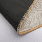 Monstera Moderna Neutrals Beige And Taupe  Fade-Resistant Bath Mat