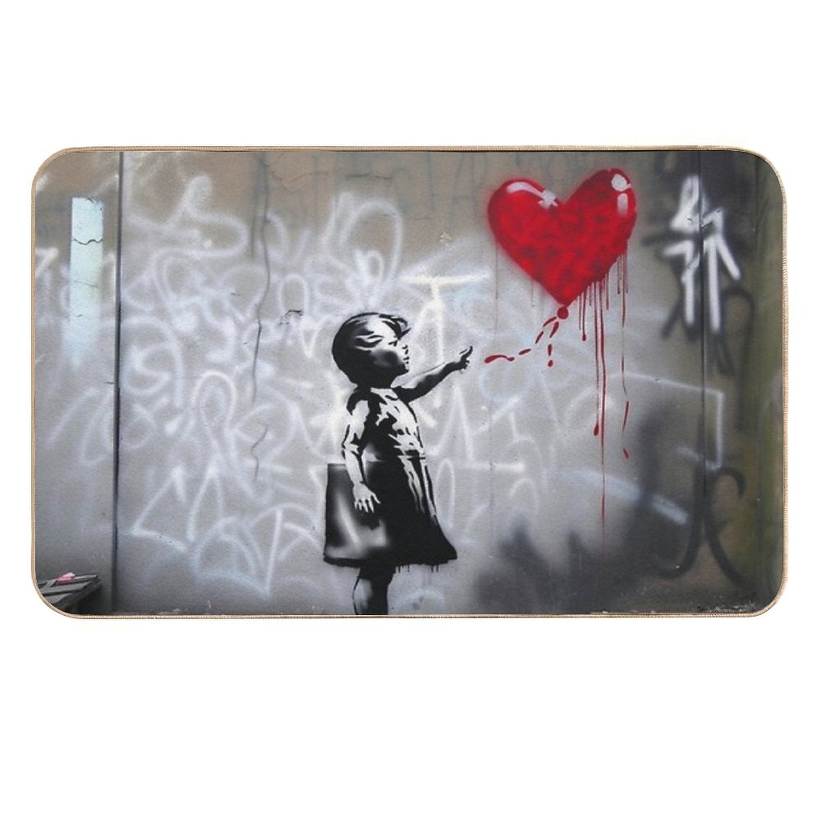 Bansky Street Love Girl  Eco-Friendly Bath Mat