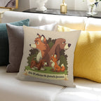 We Ll Always Be Friends Forever  Red Fox, Hound Dog, 80s Kid, BFF Soft Style Accent Throw Pillow