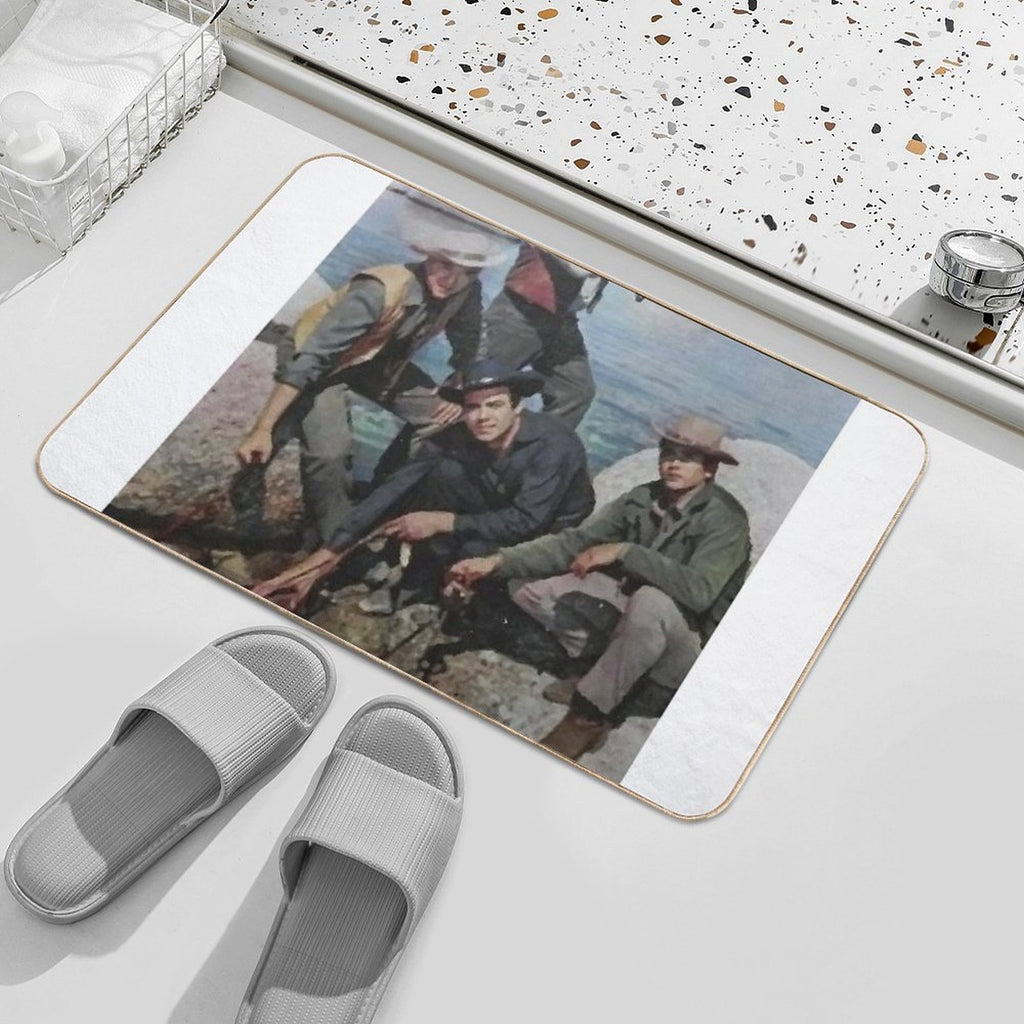 Family Fishing Cartwrights  Non-Slip Bath Mat