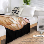 Sleeping Curled Orange Ginger Tabby Cat Eco-conscious Throw Blanket