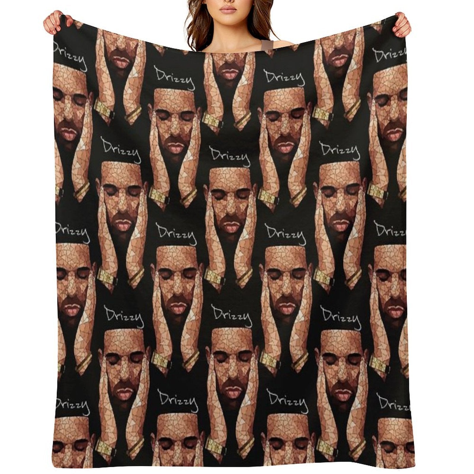 Drke Drizzy Rapper Moasiac Machine-washable Throw Blanket