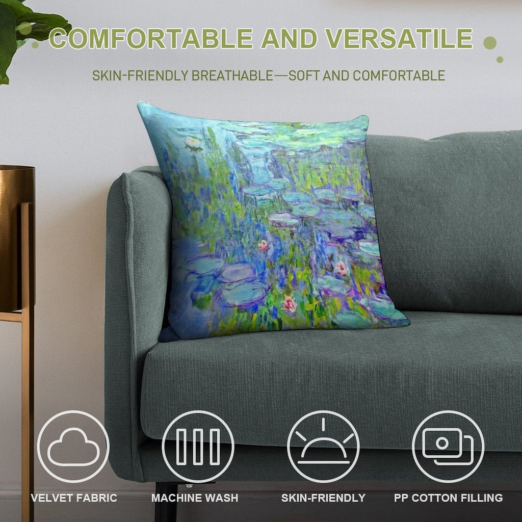 Water Lilies MoneT Soft Multiple Sizes Throw Pillow