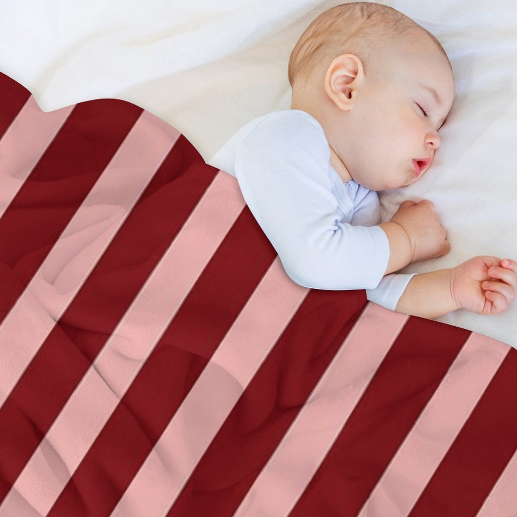 Hand Drawn Vertical Stripes Cherry & Pink Comfort Throw Blanket