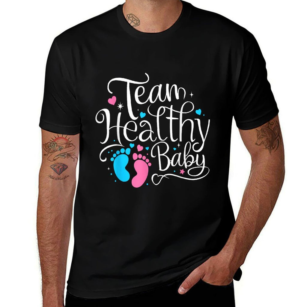 Team Healthy Baby Shower Gender Reveal Party  Graphic-printed T-Shirt