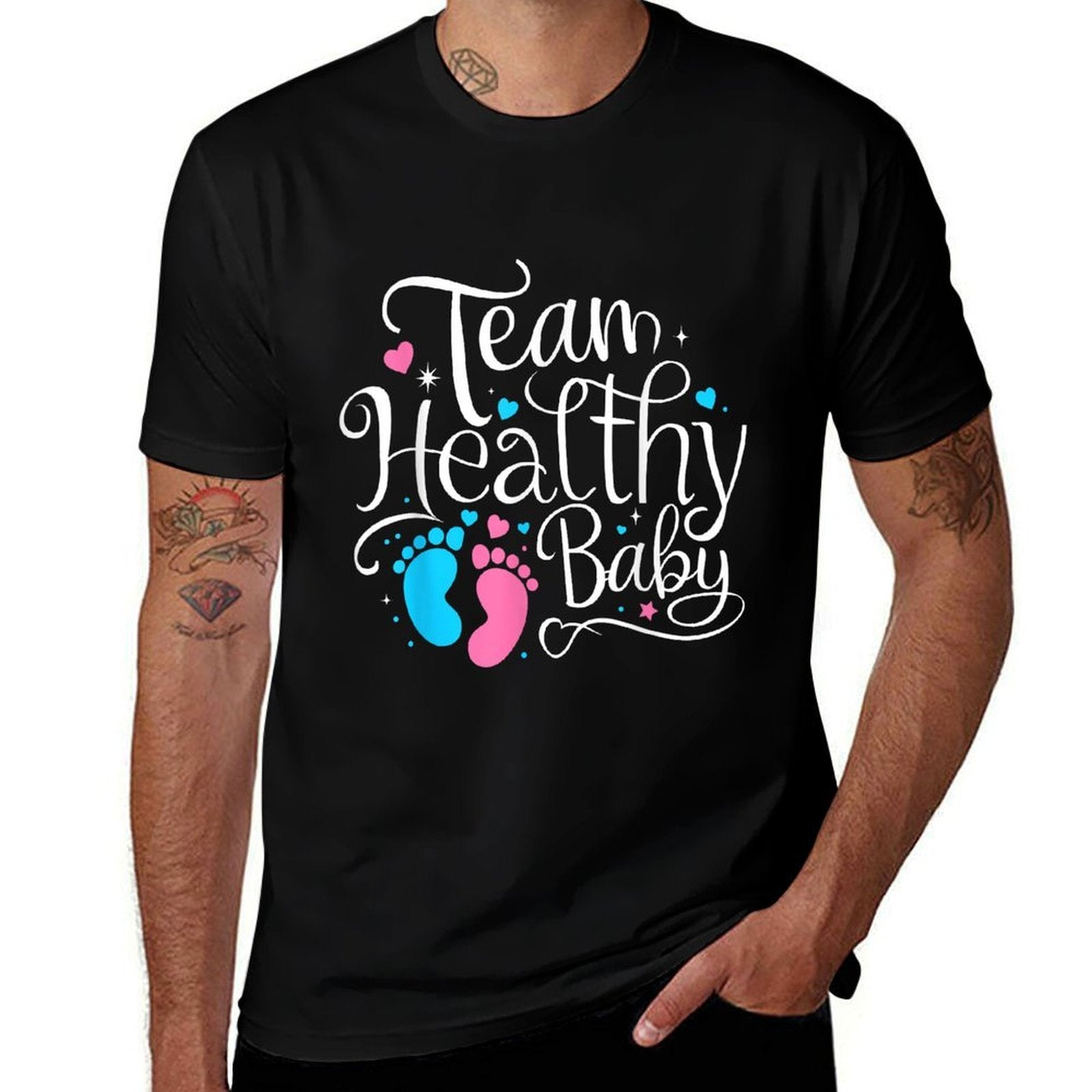 Team Healthy Baby Shower Gender Reveal Party  Graphic-printed T-Shirt