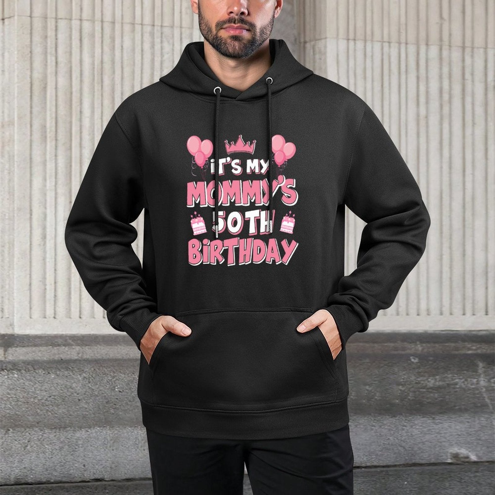 Balloons It's My Mommy's 50th Birthday 1975 50 Years Old Customizable Surface Hoodie