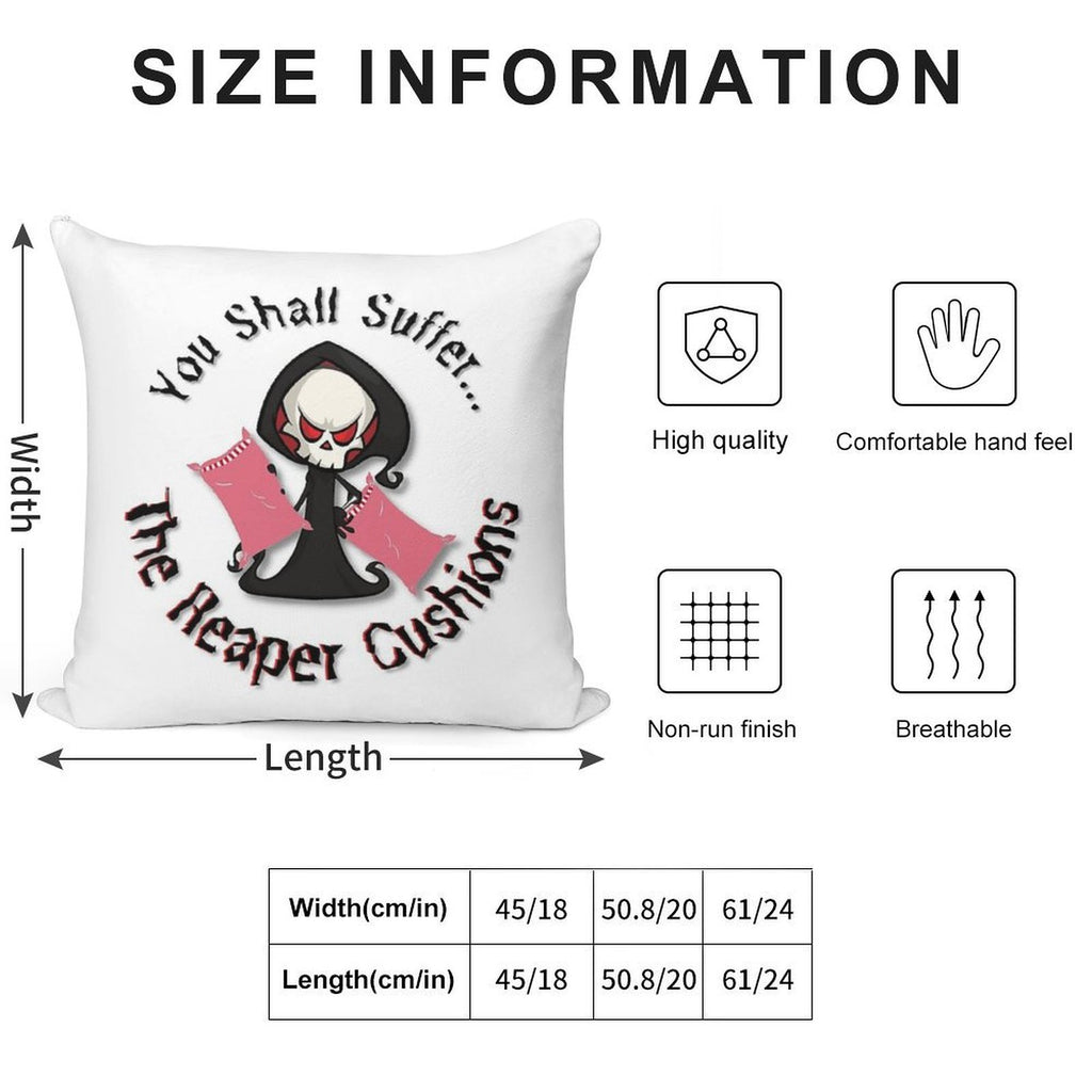 The Reaper Cushions Soft Hidden Zipper Throw Pillow