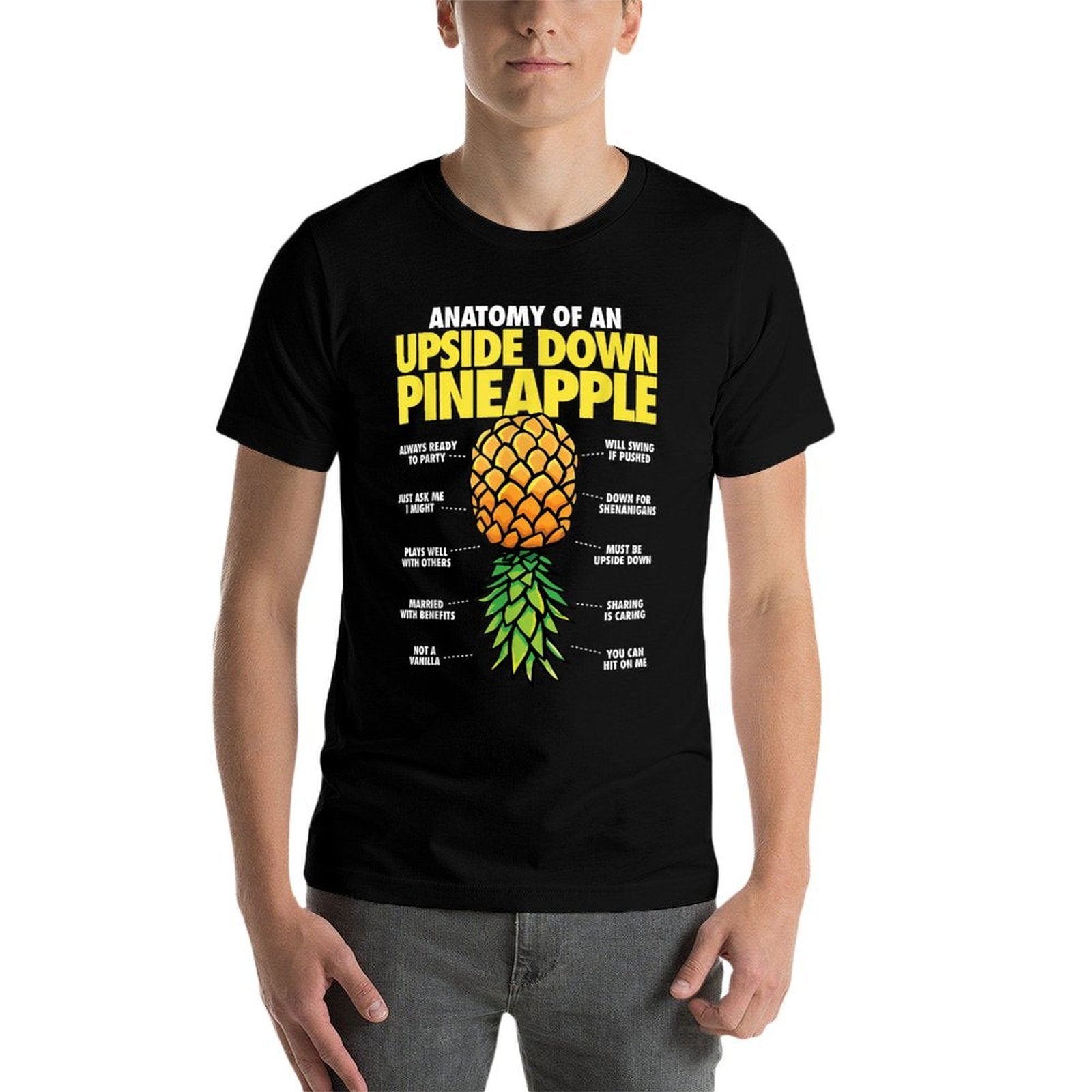Funny Anatomy of An Upside Down Pineapple Swinger Lifestyle  Polyester Blend T-Shirt