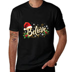 Christmas Believe Santa Claus Believe Christmas  Heathered Texture T-Shirt