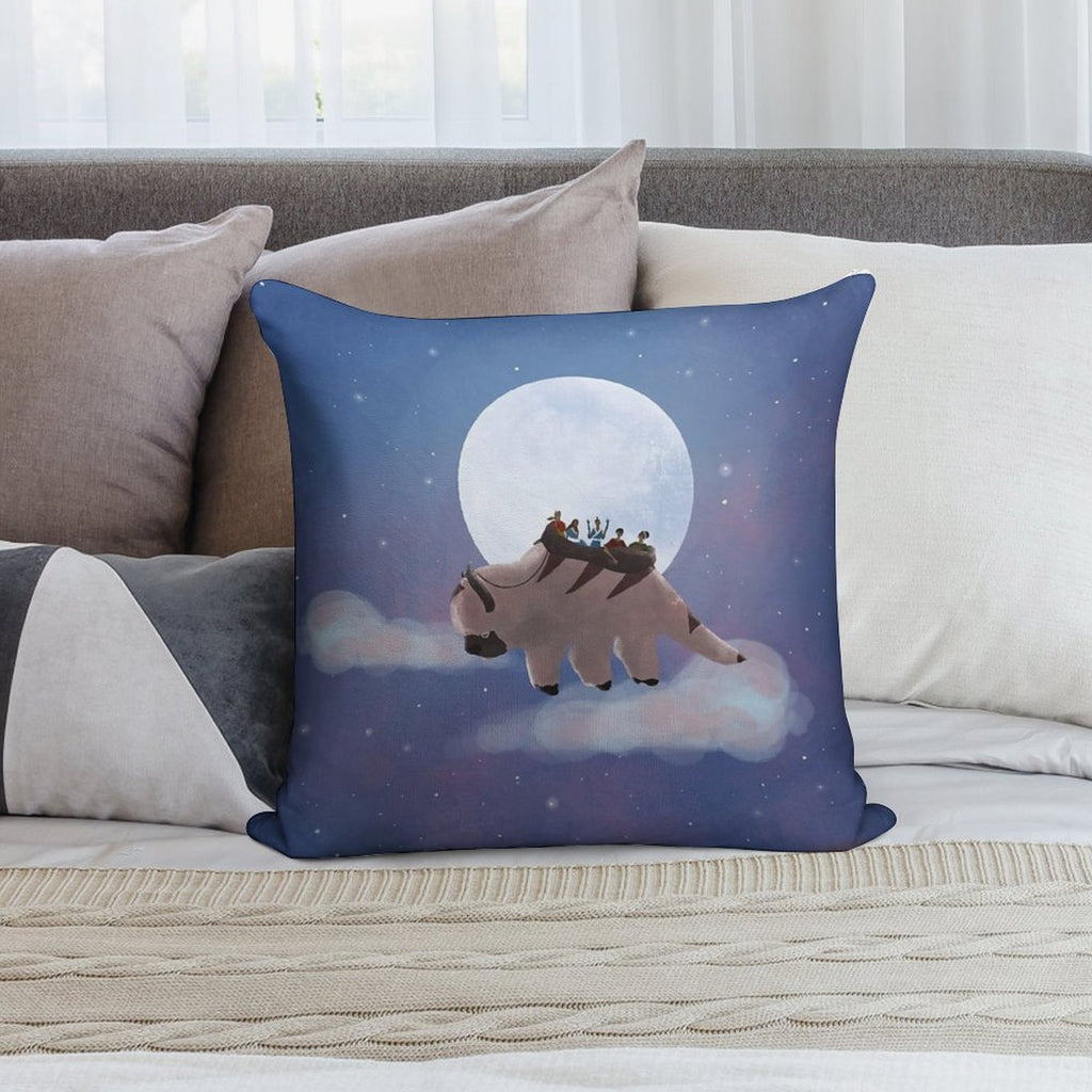 Appa And Team Avatar Under The Moon Soft Style Accent Throw Pillow