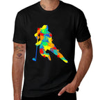 Hockey Player Ice Hockey Youth Boys Kids  Oversized Silhouette T-Shirt