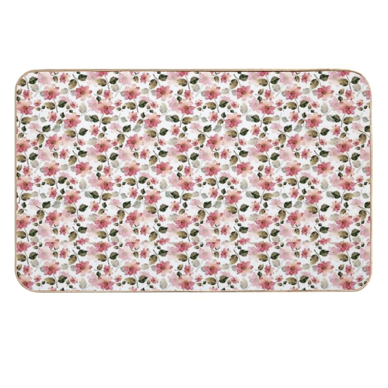 Watercolor Floral Pattern  Toxin-Free Bath Mat