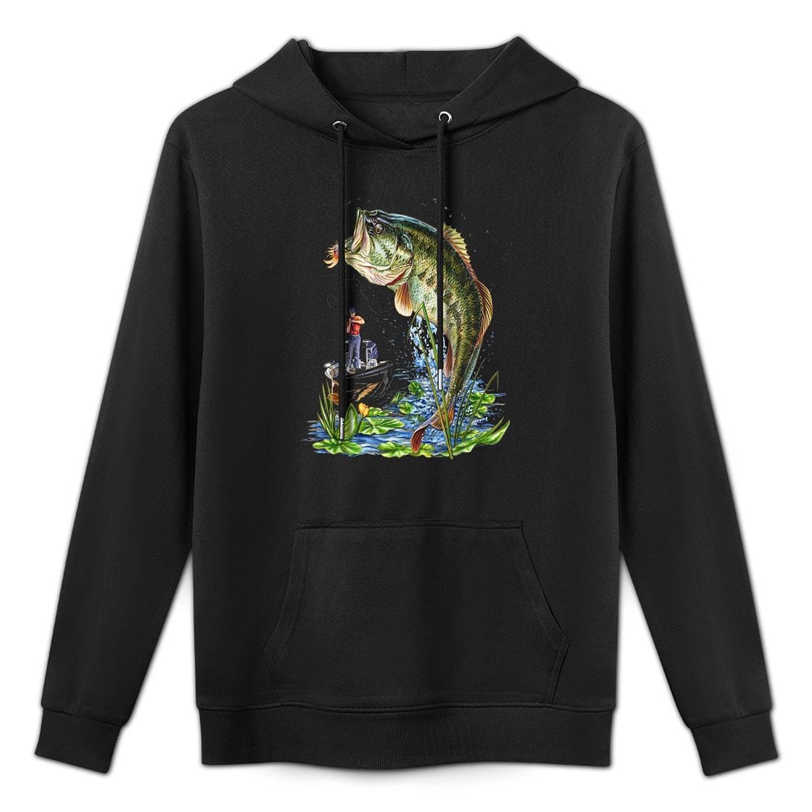 Fishing Graphic Large Mouth Bass Fish Customizable Surface Hoodie