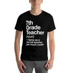 7th Grade Teacher Definition Funny Back To School First Day  Oversized Silhouette T-Shirt