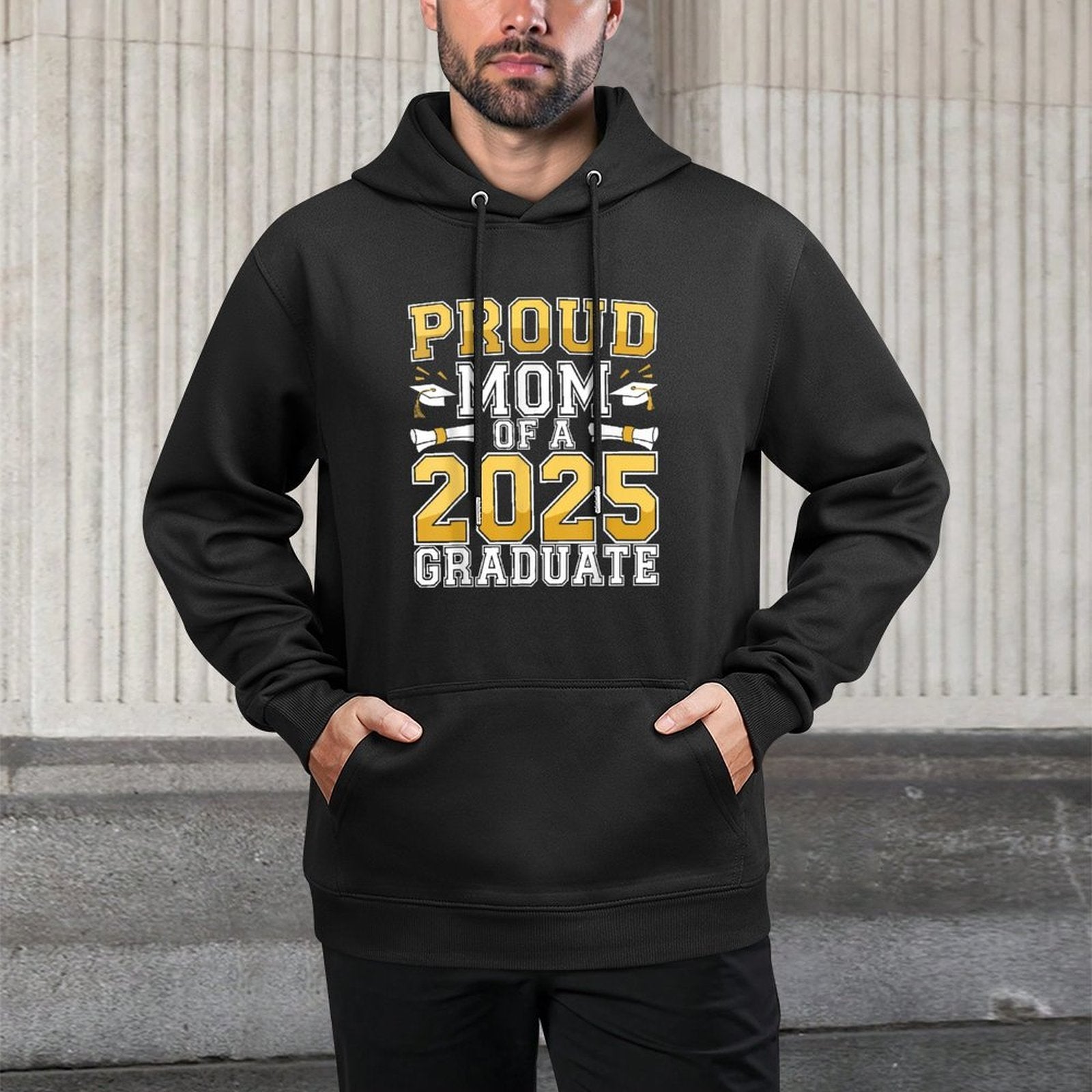 Proud Mom Of A 2025 Graduate Class Of 2025 Graduation Medium-Weight Fabric Hoodie