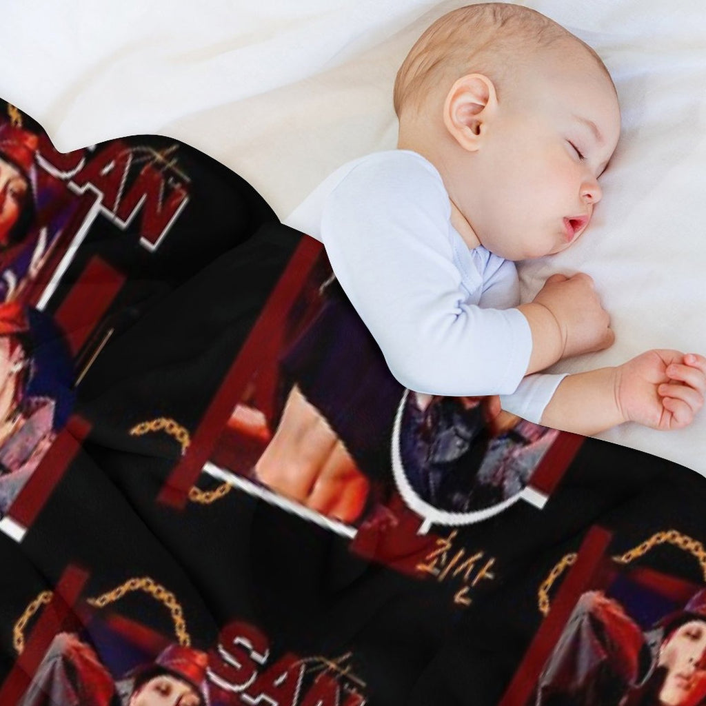 ATEEZ SAN  FIREWORKS Plush Throw Blanket