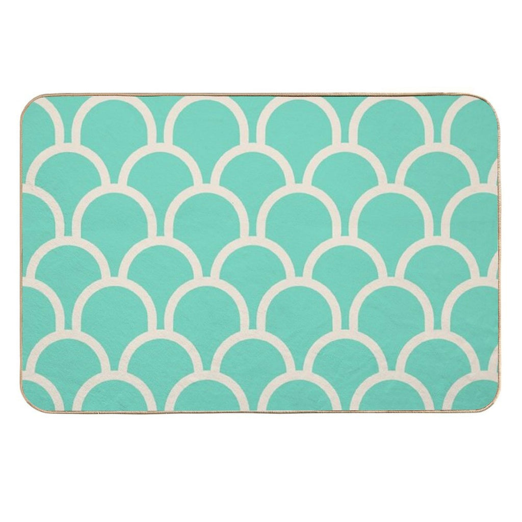 Scallop Green Durable Bath Mat