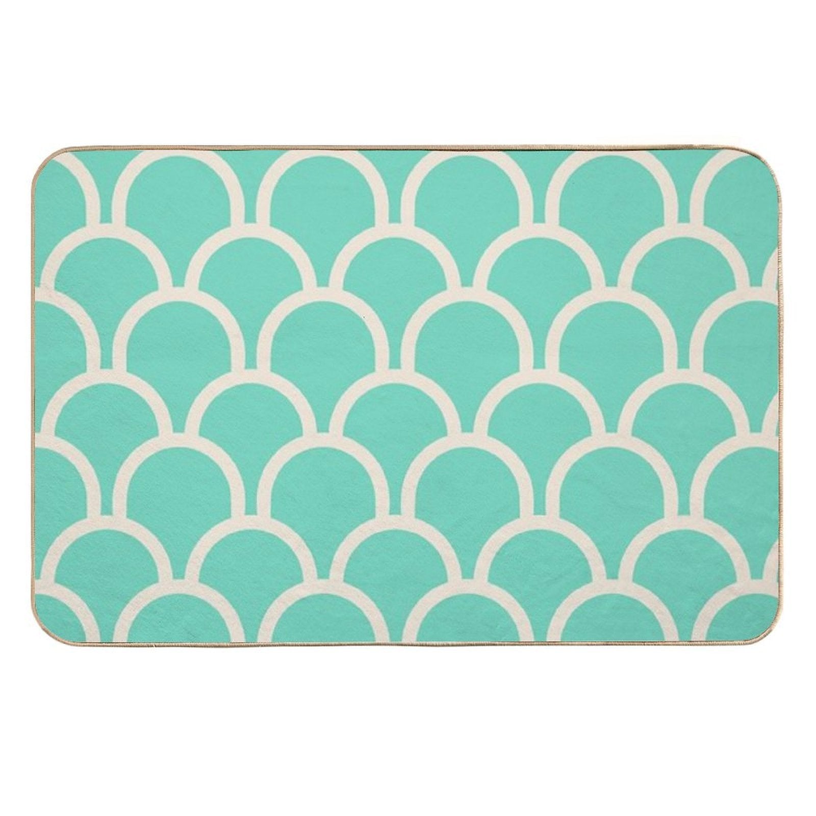Scallop Green Durable Bath Mat