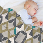 Modern Luxury Accent with A Beige And Neutral Geometric Pattern Compact Throw Blanket