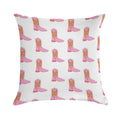 Pink Dolly Cowboy Boot Soft Home Decor Throw Pillow