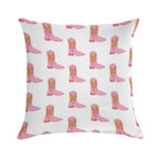 Pink Dolly Cowboy Boot Soft Home Decor Throw Pillow