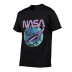 NASA Pastel Rocket Earth Logo  Trendy Pattern T-Shirt
