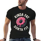 Kinda Fat Sorta Fit Funny Gym Fitness Workout Donut Meme  Eco-friendly Material T-Shirt