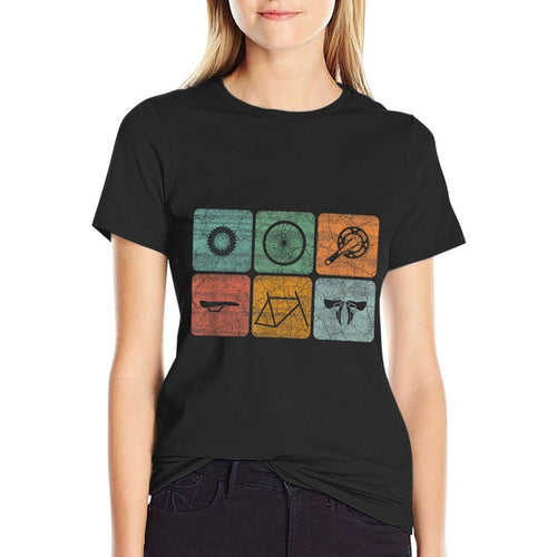 Biking Cycling Vintage Bicycle Parts Cyclist Gifts Men Women Comfortable T-Shirt