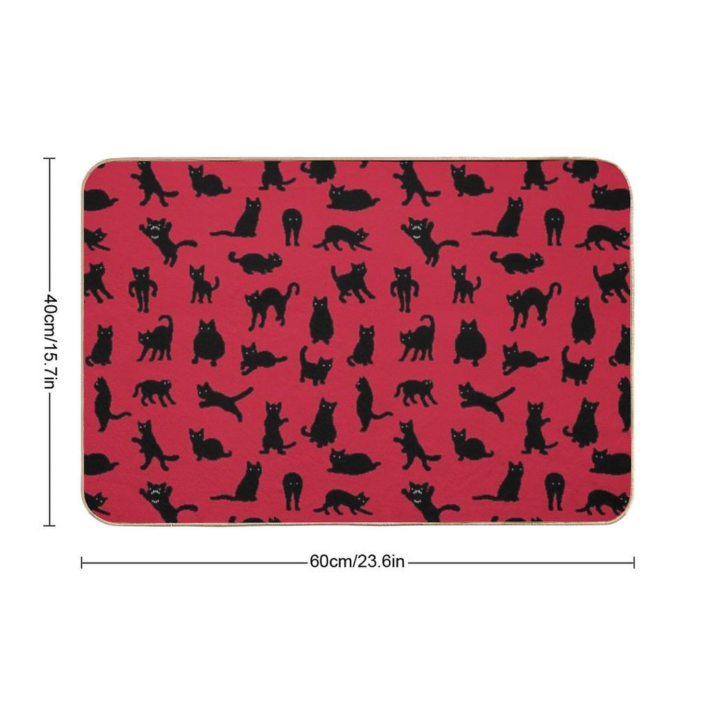Void Cats Pattern (Red)  Repositionable Bath Mat