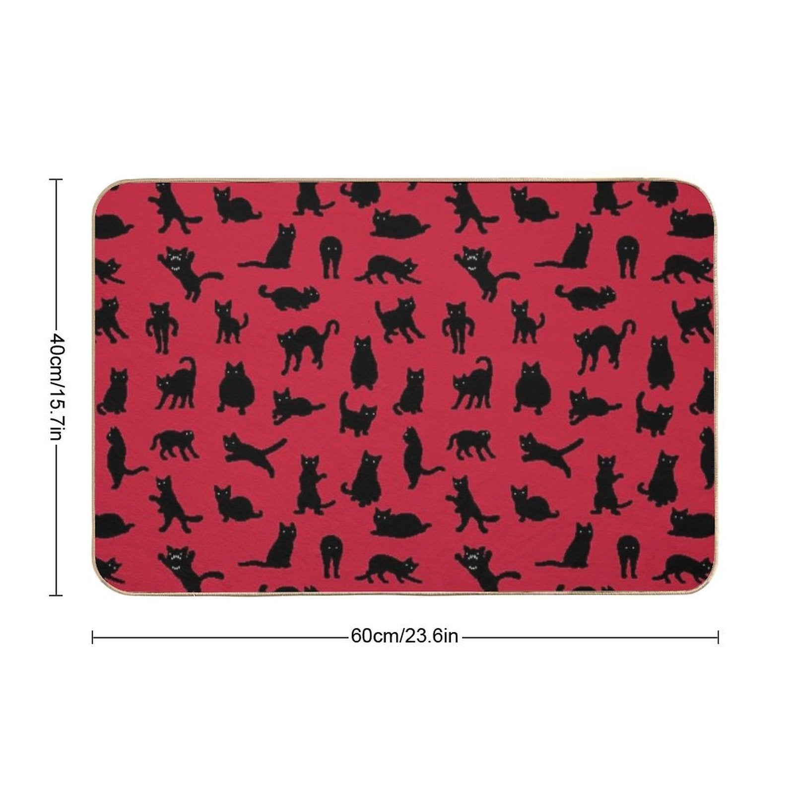 Void Cats Pattern (Red)  Repositionable Bath Mat