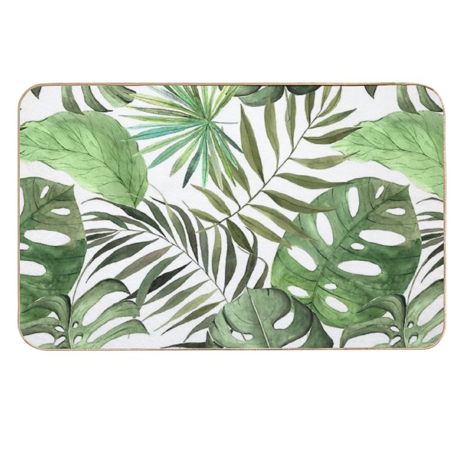 Tropical Foliage  Easy Maintenance Bath Mat