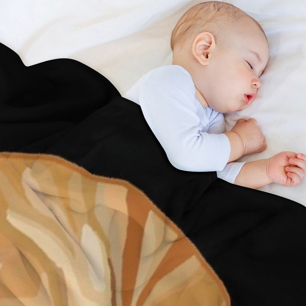 Sleeping Curled Orange Ginger Tabby Cat Eco-conscious Throw Blanket