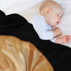 Sleeping Curled Orange Ginger Tabby Cat Eco-conscious Throw Blanket