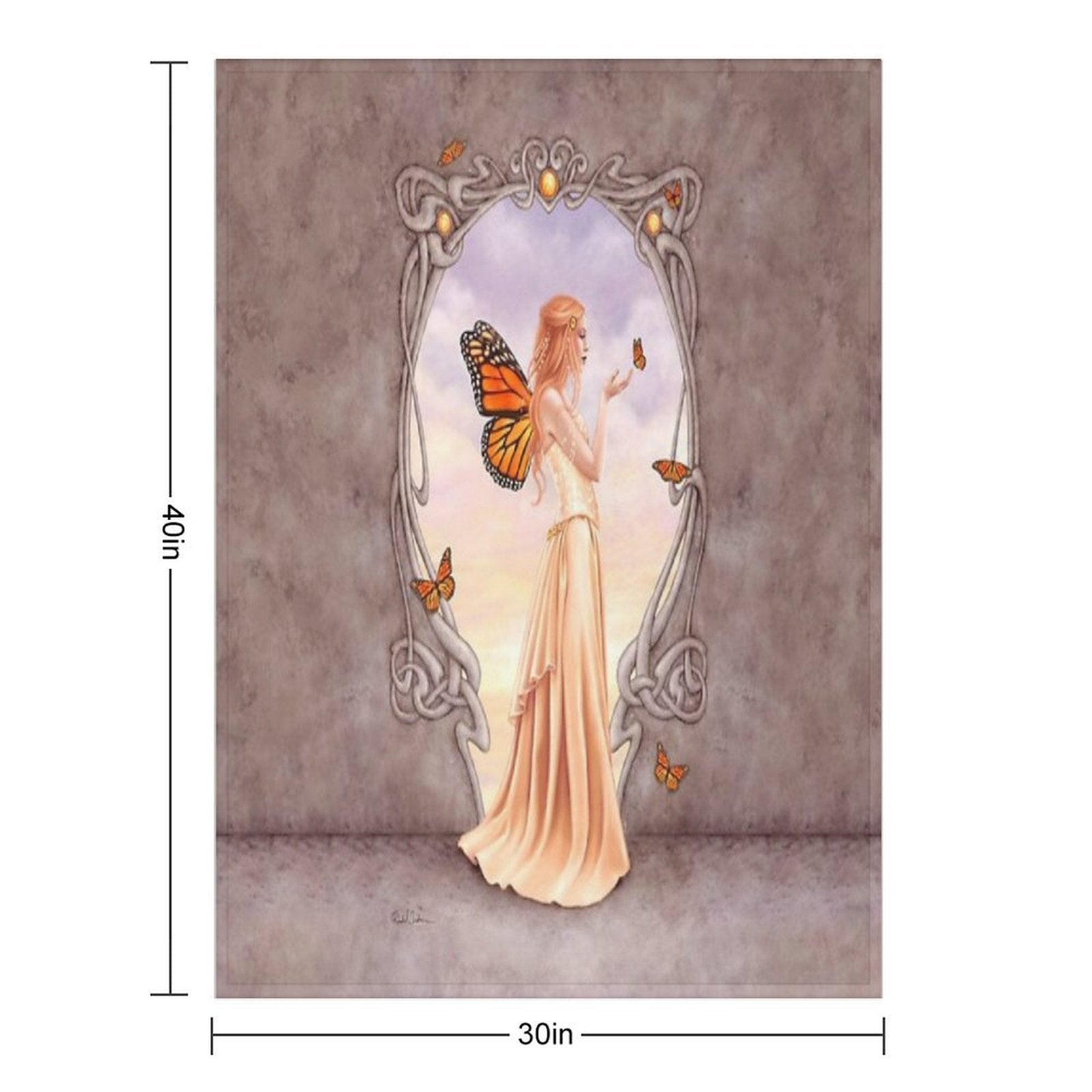 Citrine Birthstone Fairy Travel-friendly Throw Blanket