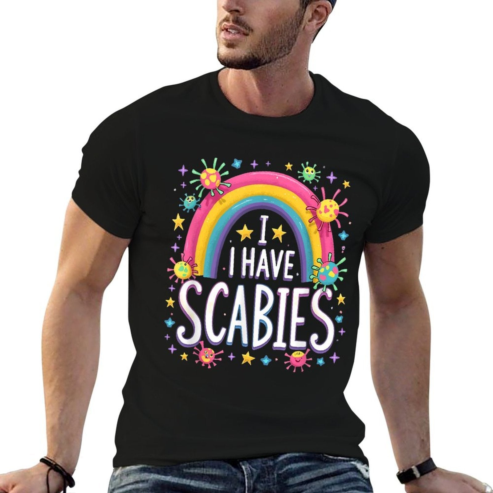 I Have Scabies Funny Retro Offensive Inappropriate Meme  Slim-fit Cut T-Shirt