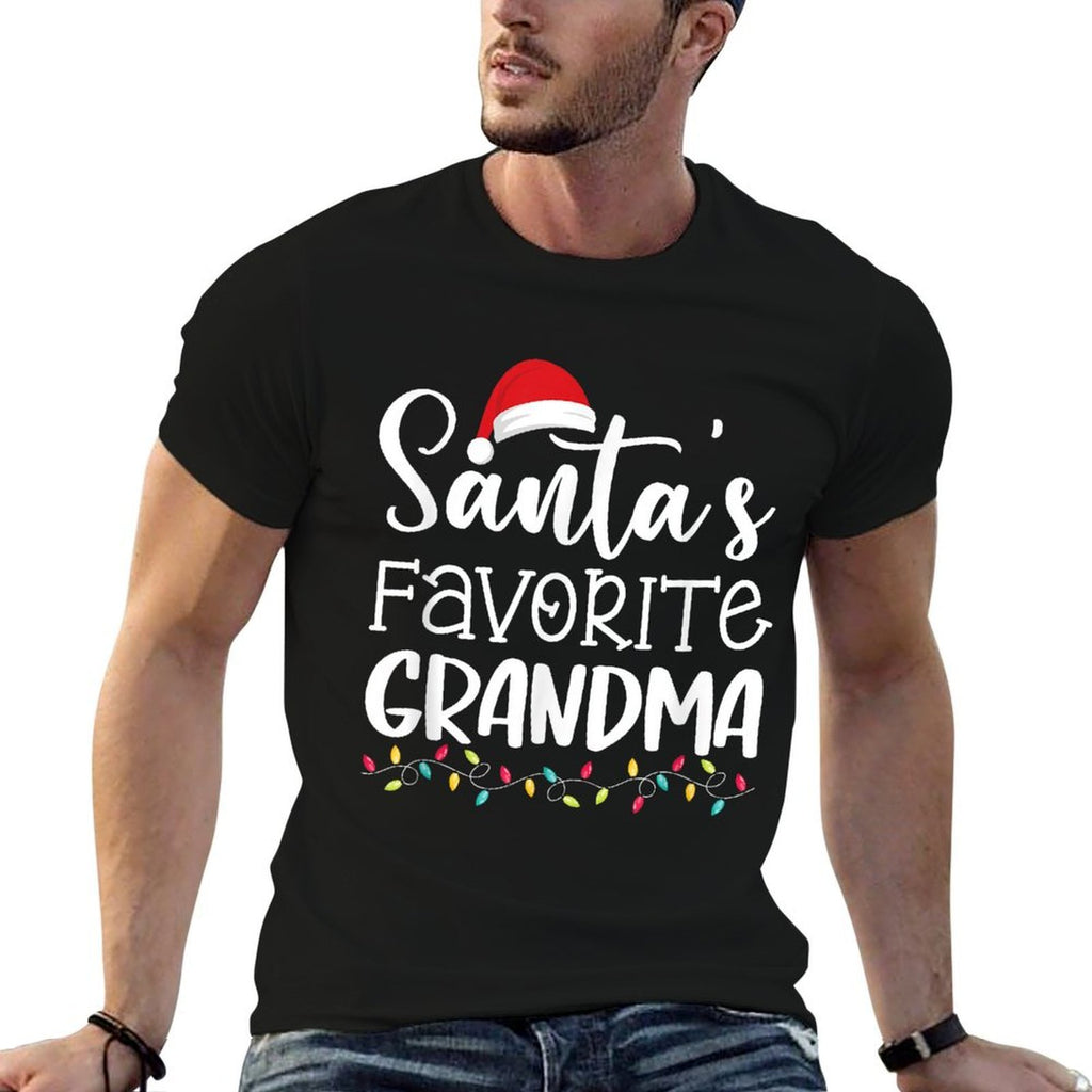 Santas Favorite Grandma Ugly Sweater Christmas Funny  Moisture-wicking T-Shirt