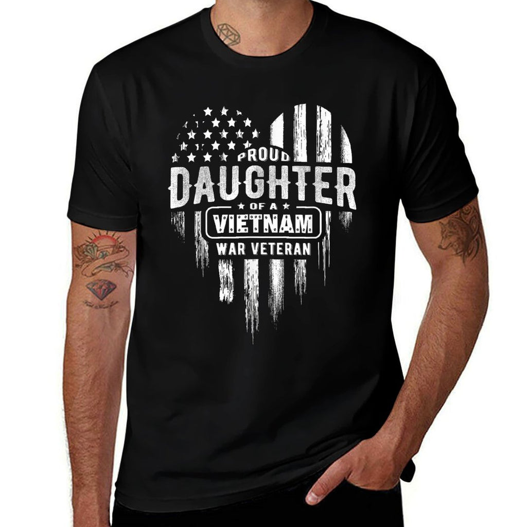 Proud Daughter Vietnam Vet Dad Veterans Day American for Women Girls Kids Men  Odor-resistant T-Shirt