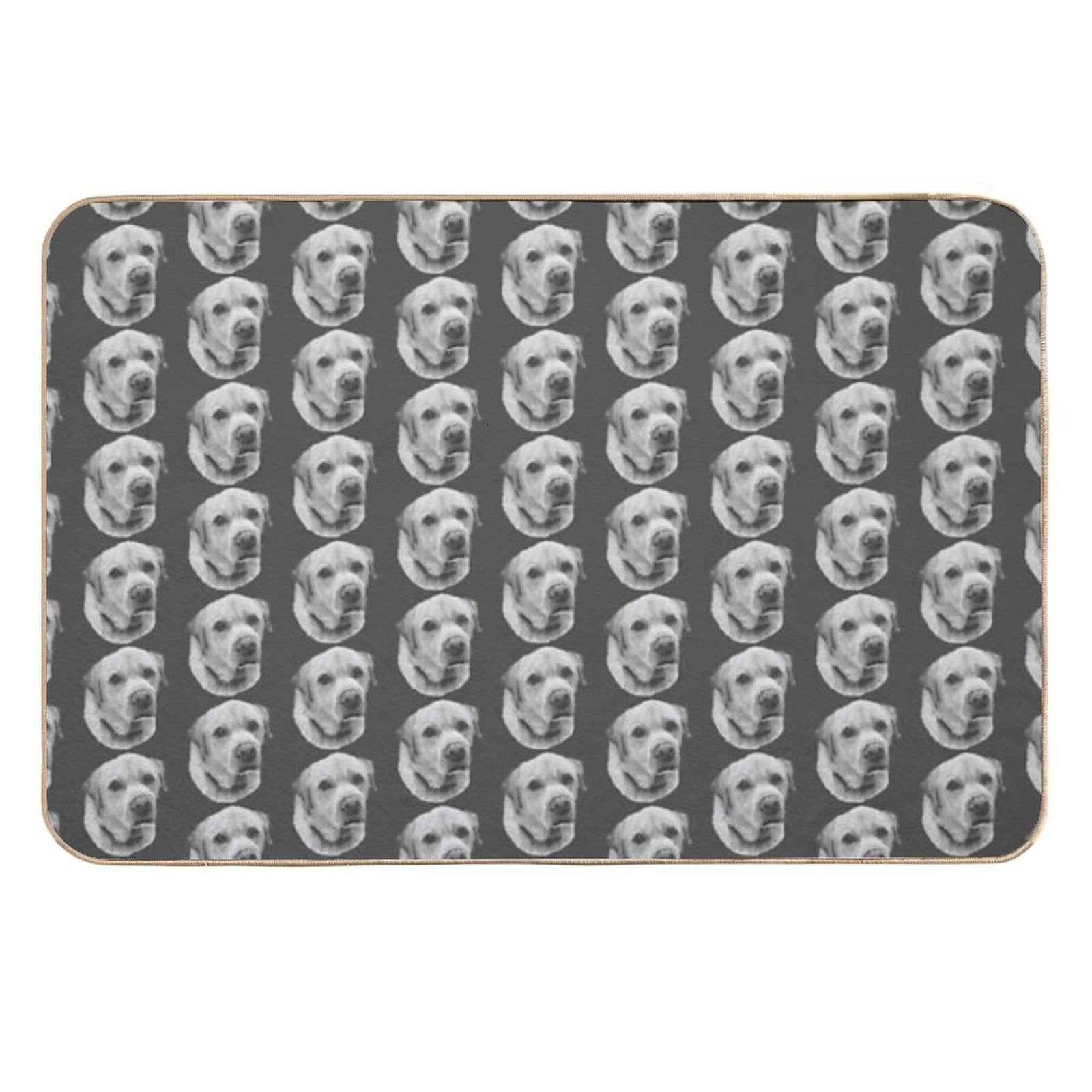Monochrome Yellow Labrador  Easy Maintenance Bath Mat
