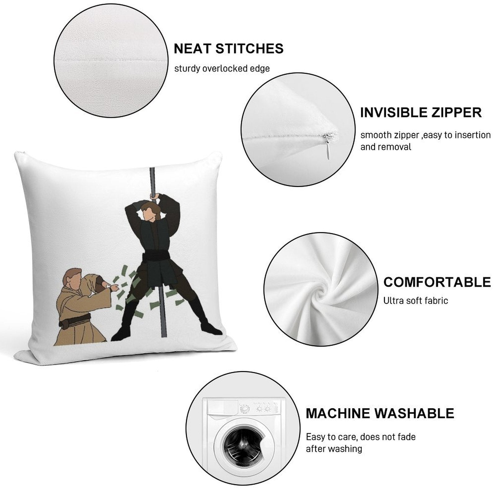 Stripper Anakin Soft Style Accent Throw Pillow