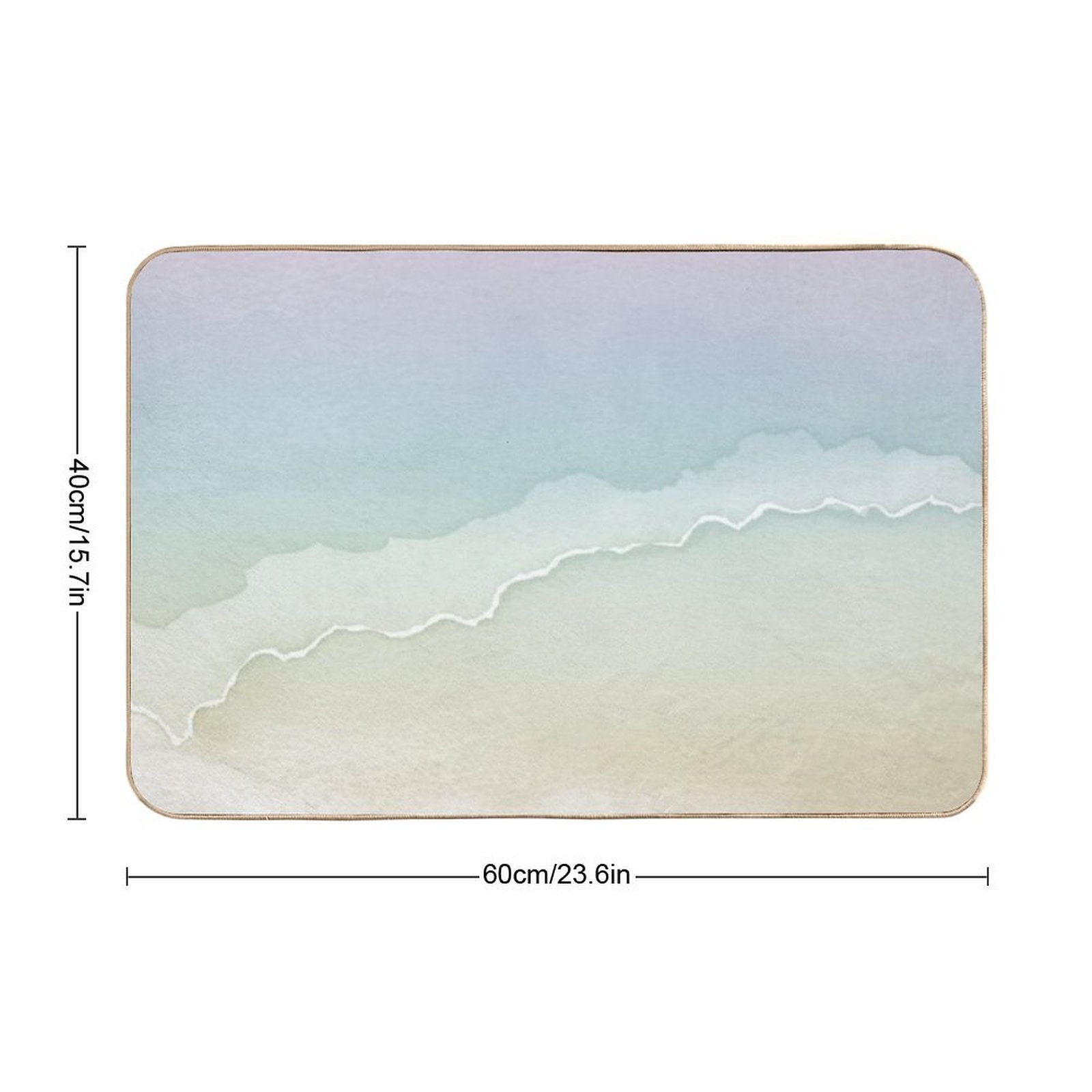 Desert Sunset Abstract Watercolor Painting - Rainbow Sorbet + Snow  Dirt-Trapping Bath Mat