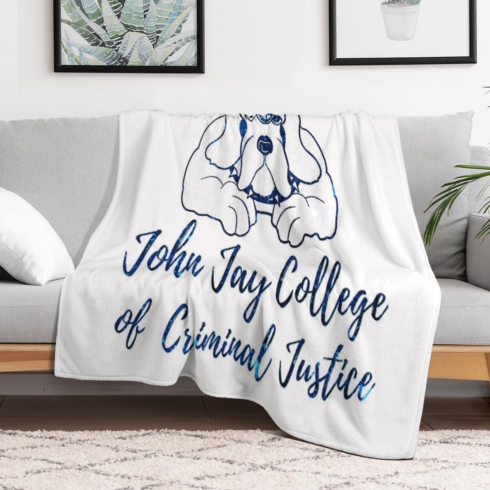 Glitter John Jay College of Criminal Justice Easy Care Throw Blanket