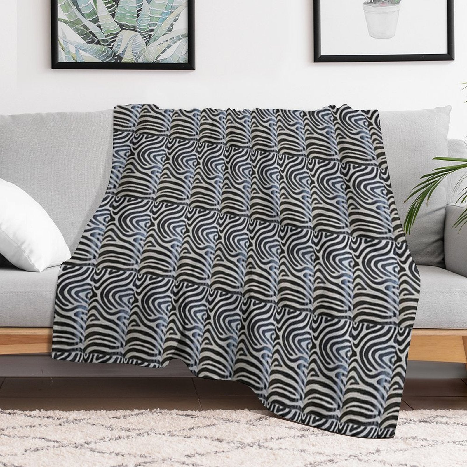 Unique Zebra Prints Plush Throw Blanket