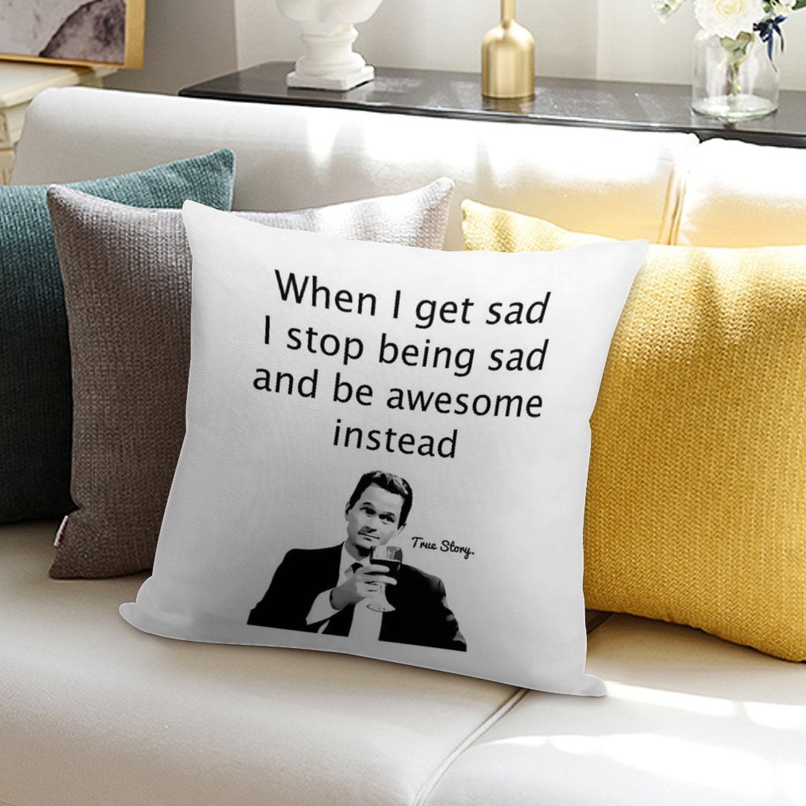 When Barney Gets Sad Soft Easy Maintenance Throw Pillow