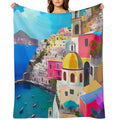 Amalfi Dreams Colorful Amalfi Coast in Italy Velvety-soft Throw Blanket