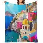 Amalfi Dreams Colorful Amalfi Coast in Italy Velvety-soft Throw Blanket