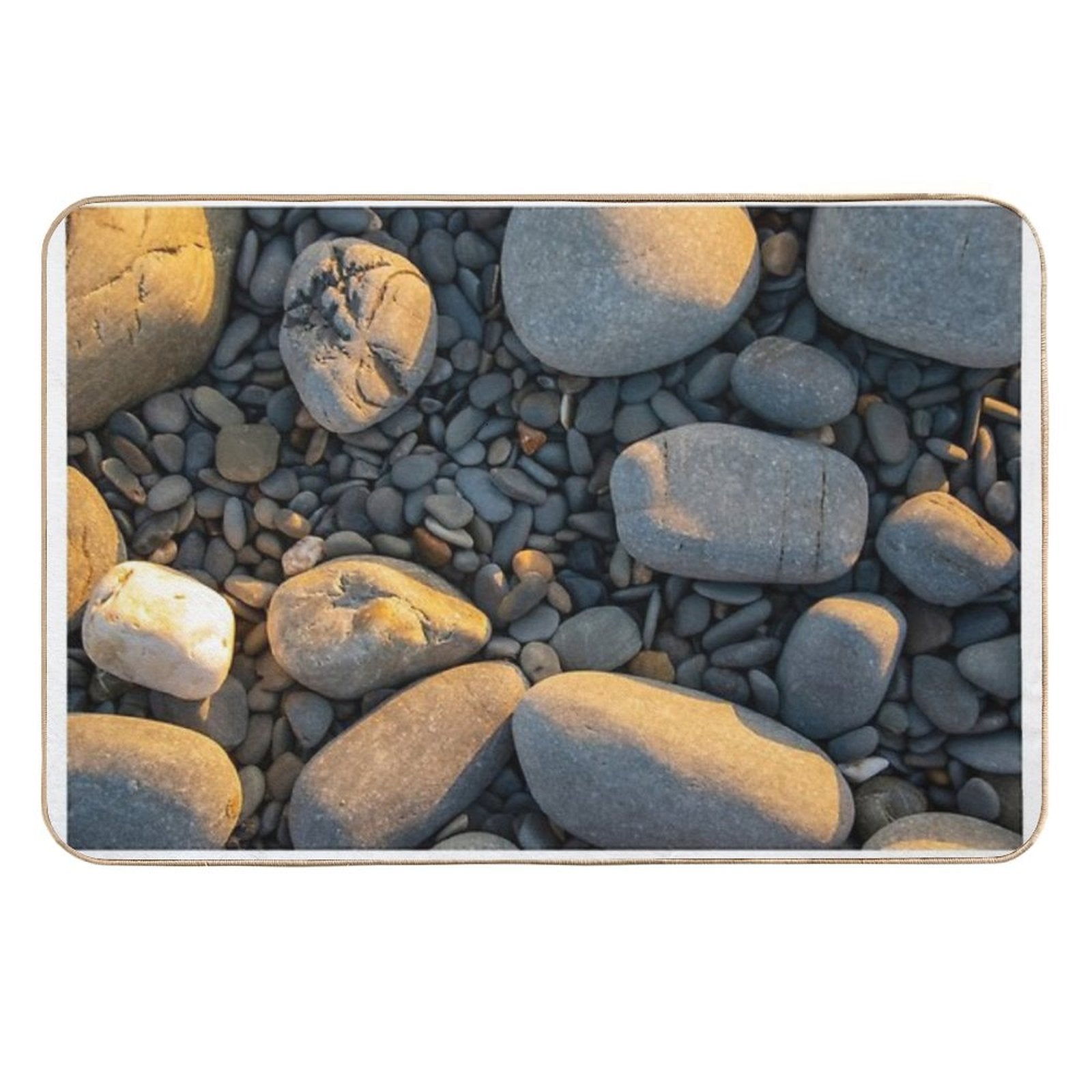 A Collection of Pebbles on A Beach  Slip-Resistant Bath Mat