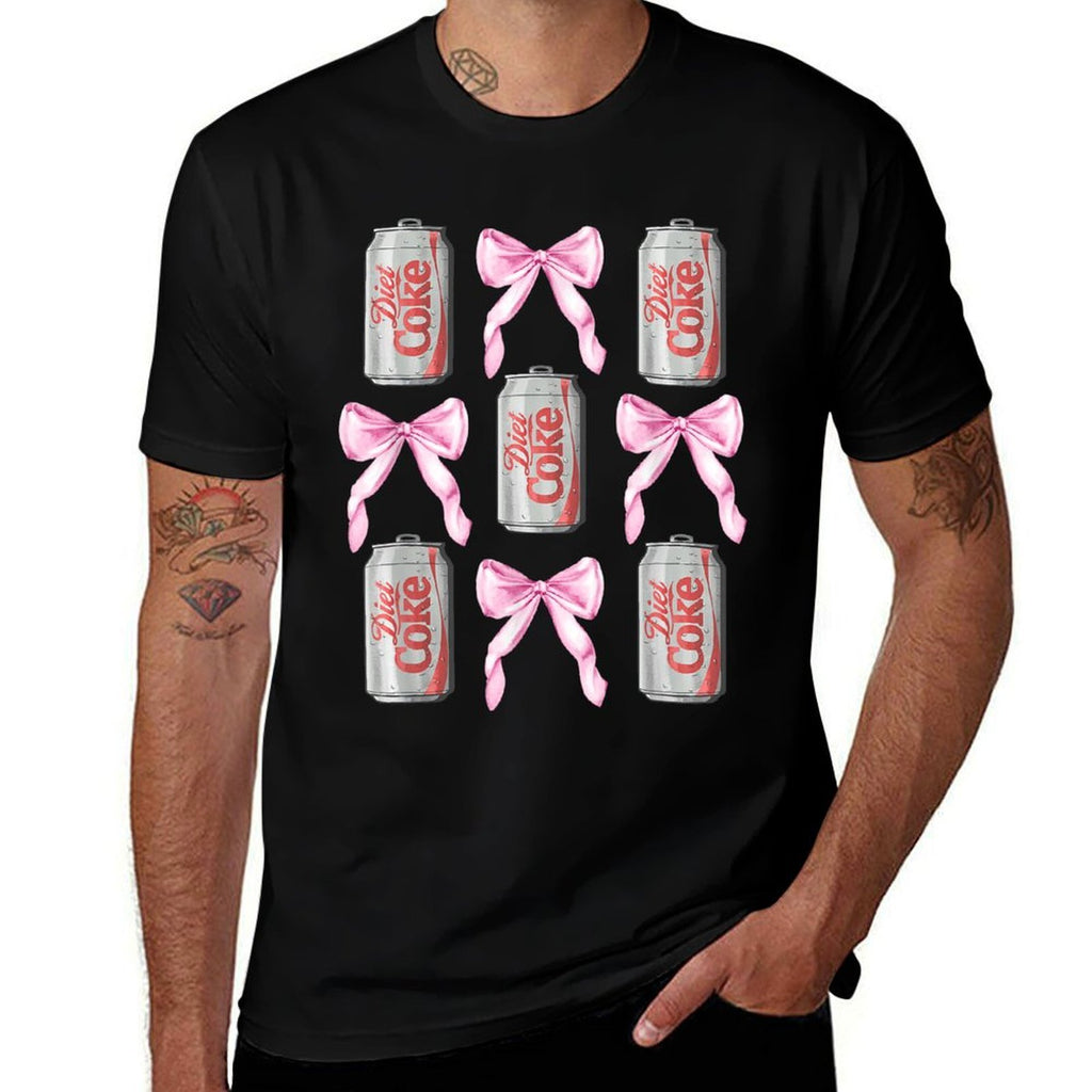 Coca-Cola Diet Coke  Pink Bows Collage Logo Vintage  Durable T-Shirt