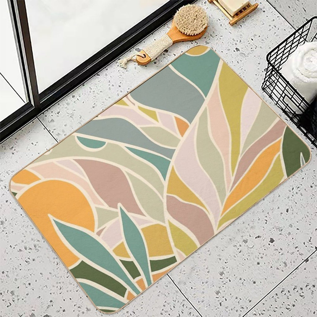 Abstract Botanical Mid Century Modern  Multi-Purpose Bath Mat